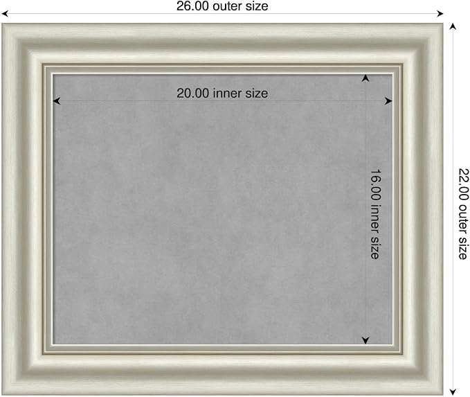 Amanti Art Silver Framed Magnetic Board 22x26 Small Vision Board - Image 2
