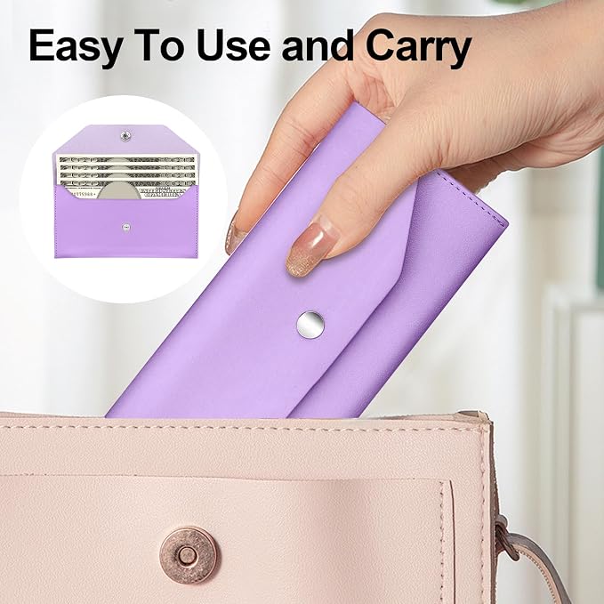 Pu Leather Cash Envelope Wallet - Image 5
