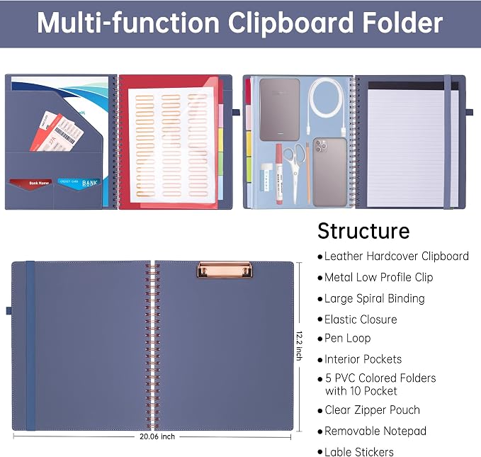 HAUTOCO Spiral Leather Clipboard Folio - Image 3