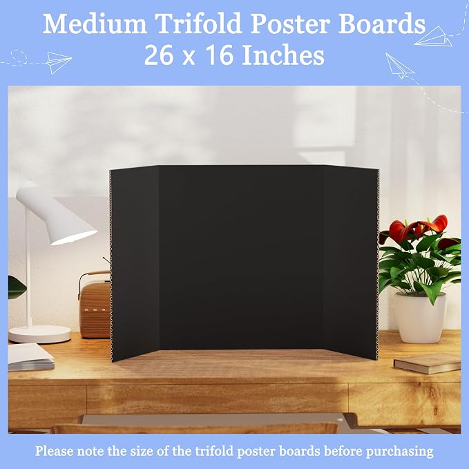 AKONEGE 6Pcs Medium Trifold Poster Board, Presentations, Science Fair, Photo - Image 3