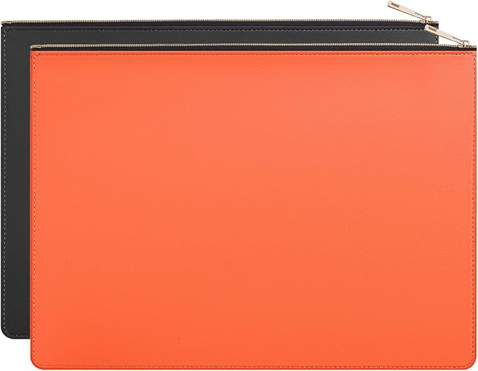 PU Leather A4 File Folder Zipper Document Holder Envelope Folder Case by enyuwlcm