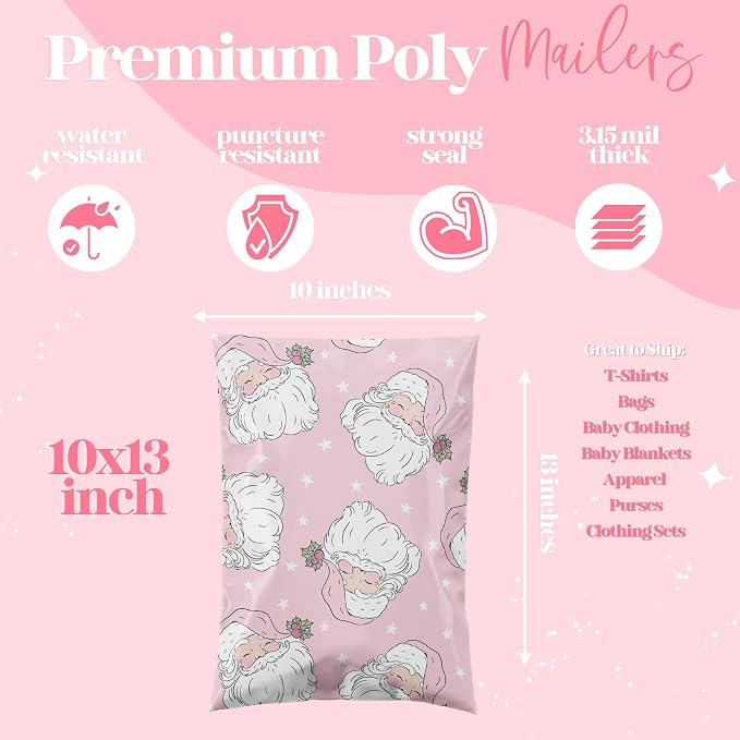 Pretty Package Store Poly Mailer 10x13, 100 Pack | Heavy Duty, Waterproof - Image 4