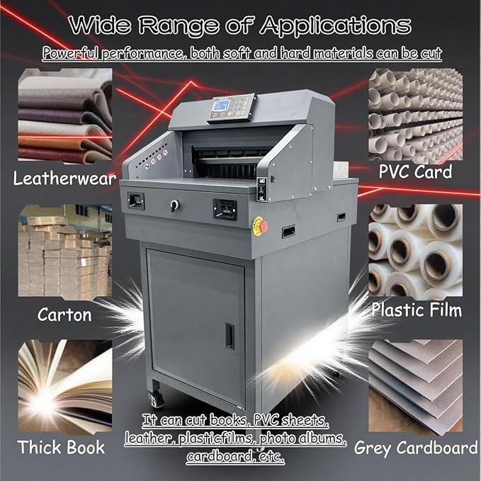 INTSUPERMAI Electric Paper Cutter Heavy Duty Paper Trimmers Guillotine with 40-460mm 1.57-18.11inch Cutting Size Digital Numerical Control Commercial Paper Stack Cutter Trimmer for Paper Cutting 110V-DeskLoop Office