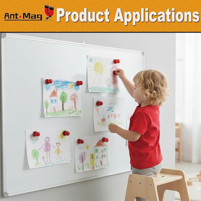Ant Mag Magnetic Push Pins, 10 Pack Strong Whiteboard Magnets - Image 6