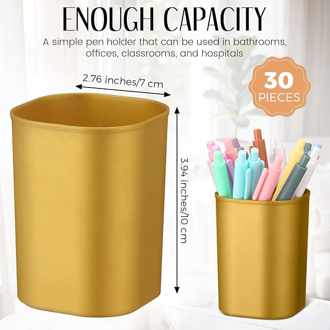 30 Pack Pen Holder Pen Cups for Desk Organizers and Storage Stationery Plastic - Image 2