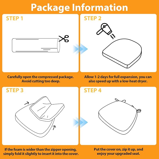 Ruqmuis Chair Cushions for Dining Chairs, D-Shaped Chair Pads - Image 7