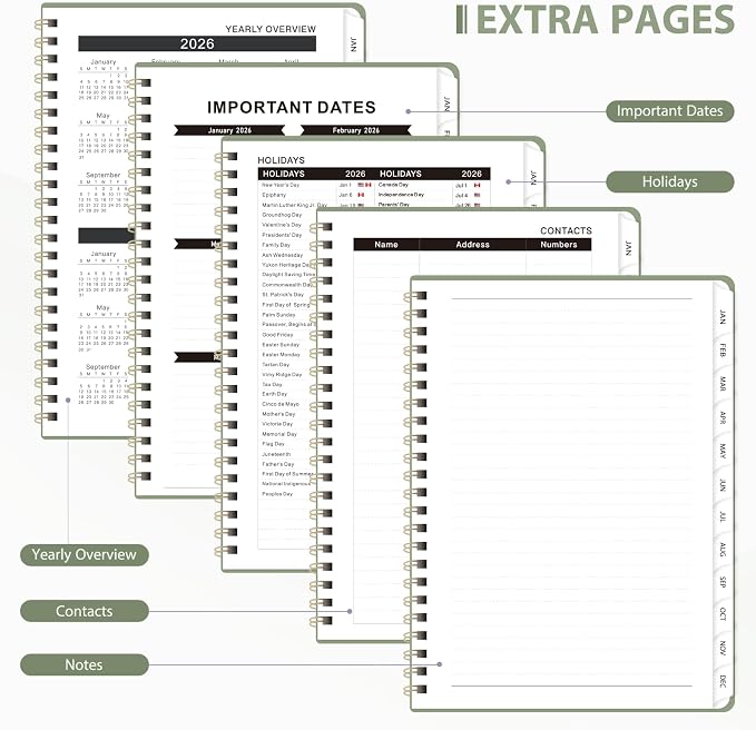 2026 Planner, Weekly and Monthly Calendar Agenda Book, Jan 2026 - Image 5