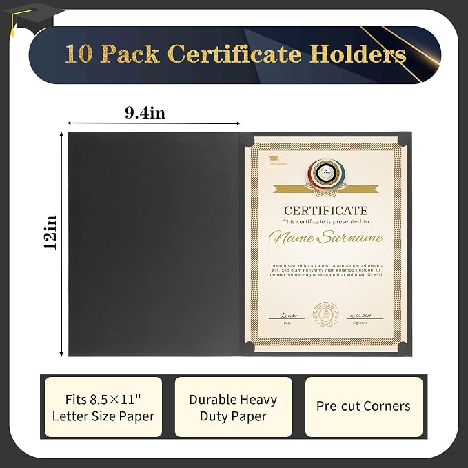 10 Packs Certificate Holders, Diploma Holders, Certificate Folders - Image 2