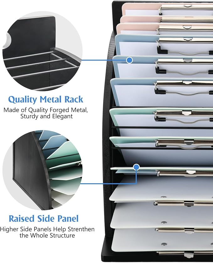 HULISEN Clipboard Holder, Wooden Clipboard Organizer - Image 3