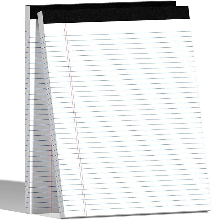 2-Pack 8.5x11 Inch College Ruled Note Pads by Unknown