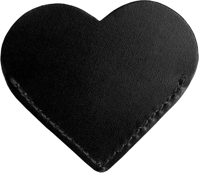 Jack&Chris Genuine Leather Heart Bookmark, Handmade Stitched Corner Page by JackChris