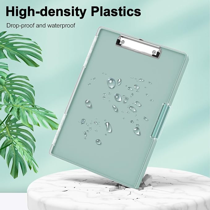 Piasoenc Clipboard with Storage, 8.5 x 11 Clip Boards with 2 Storage, Teal | - Image 5