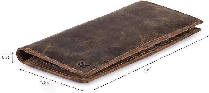 Long Wallet for Men Women Real Leather Bifold RFID Stylish Slim Handmade 2 ID - Image 2