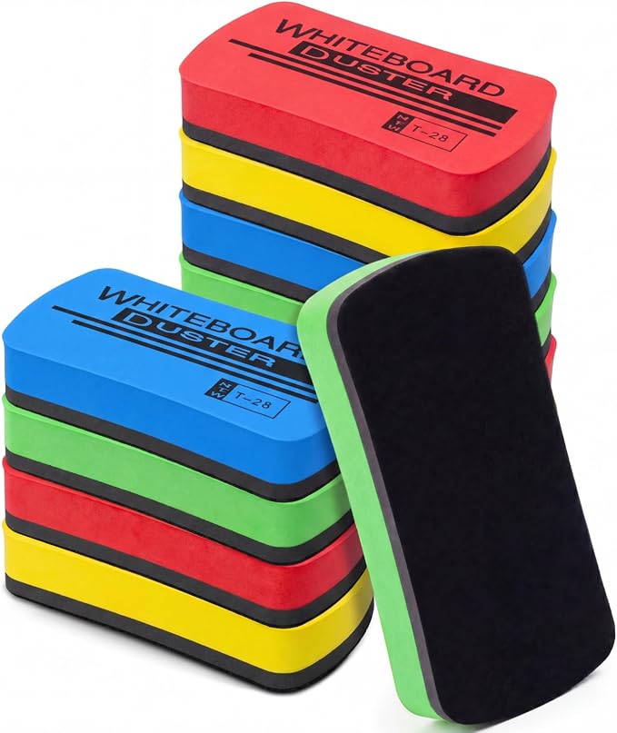 Outus 12 Pcs White Board Erasers Bulk Magnetic Dry Erase Erasers Assorted Color by Outus