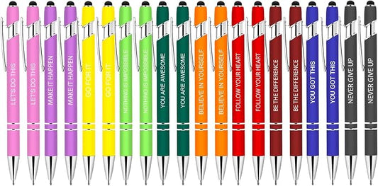 Luxeviss 20 Pcs Inspirational Pens Bulk by LuxevissWriteYourRise