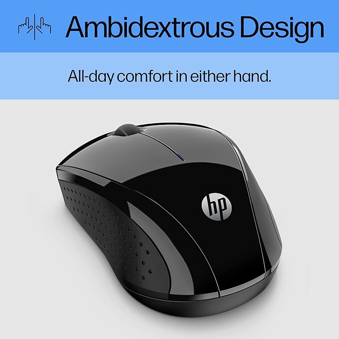 HP X3000 G2 Wireless Mouse - Ambidextrous 3-Button Control, & Scroll Wheel Multi-Surface Technology, 1600 DPI Optical Sensor Win, Chrome, Mac OS Up to 15-Month Battery Life (‎28Y30AA#ABA, Black)-DeskLoop Office