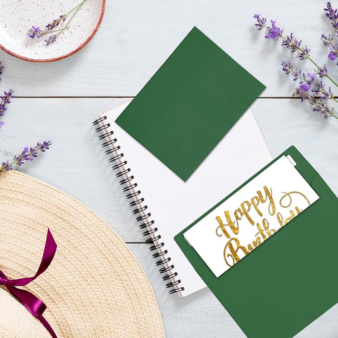 50Packs A7 Green Envelopes 5x 7Inch Card Envelopes, Self Seal - Image 6