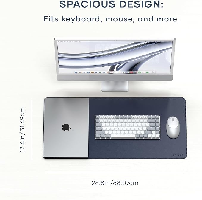 Satechi Vegan Leather Desk Mat, Large Mouse Pad Scratch and Water Resistant - Image 5
