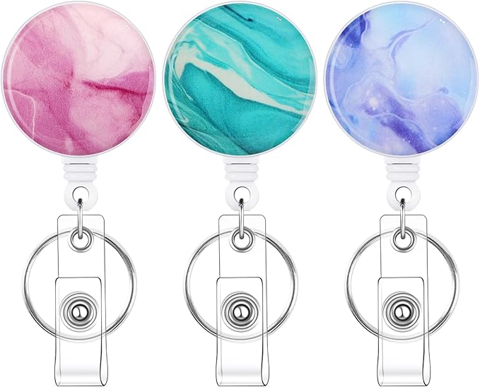 BESARME 3 Pack Badge Reels Retractable Badge Clip by BESARME