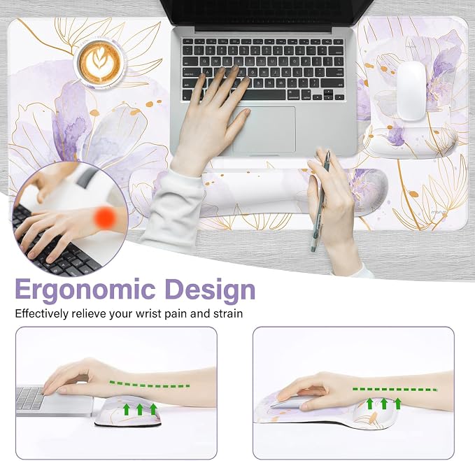 MOSISO Desk Mat Keyboard Mouse Pad Set, Large Gaming Mouse Pad&Keyboard Wrist - Image 2