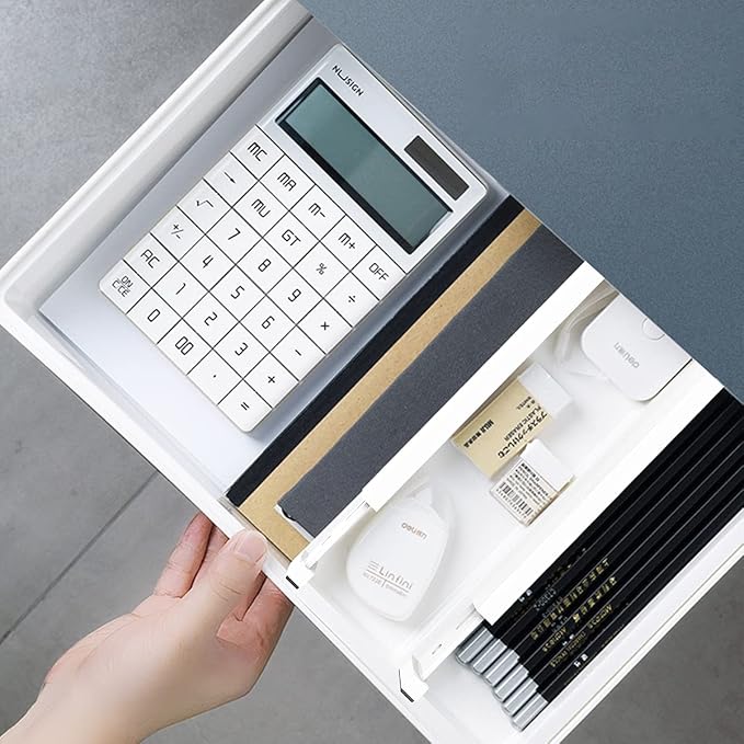 ANTOWIN Bamboo Drawer Dividers Organizers, Expandable Drawer Separators Splitter,17-22 inches Long Adjustable Spring-loaded Organizer for Large Utensil, Clothes, Tools Drawers (White)-DeskLoop Office