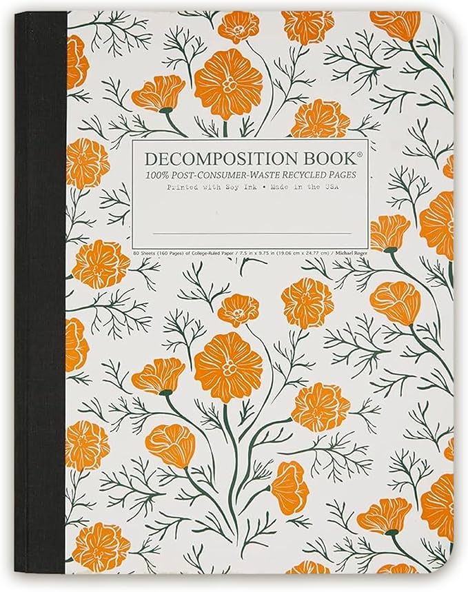 Decomposition California Poppies College Ruled Composition Notebook by Decomposition