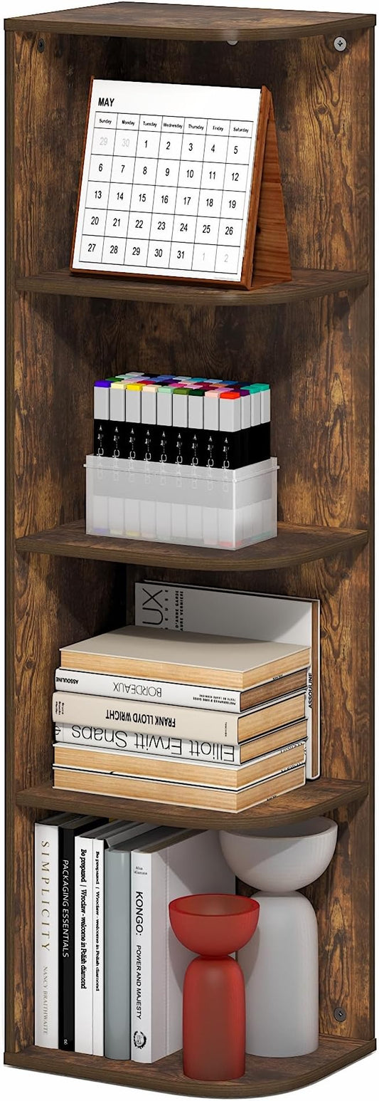 Furinno PASIR Book Shelf, 4-Tier Corner Bookshelf by Furinno-FitsYourSpaceFitsYourBudget