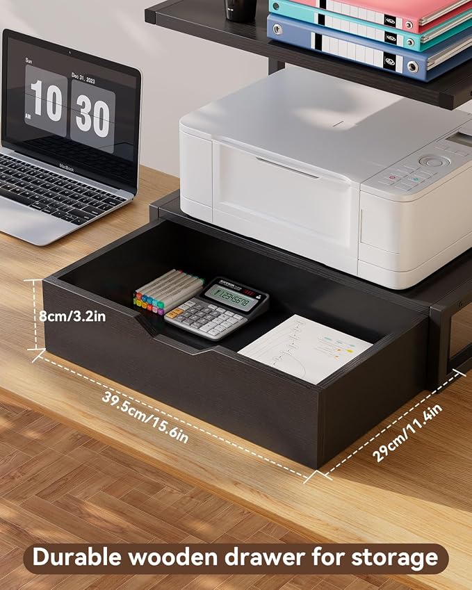 IBUYKE 2 Tier Desktop Printer Stand, Printer Table - Image 3