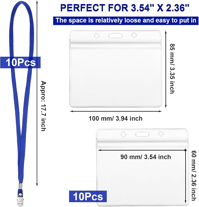 Marspark 10 Sets 4" x3 Name Badge Holder - Image 2