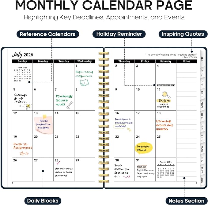 Planner 2026-2027, Academic Year Monthly and Weekly Calendar Planner, Jul 2026 - Image 2