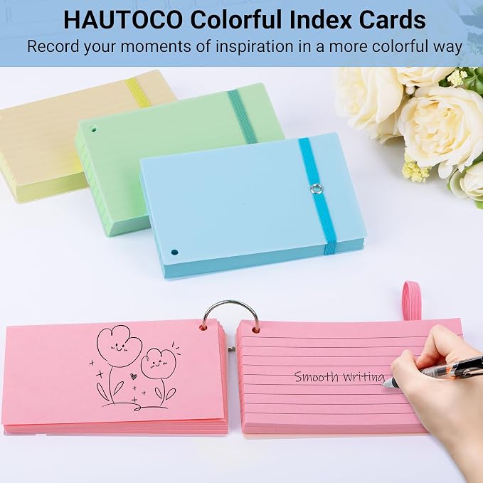 HAUTOCO 200 PCS Colored Index Cards 3x5 - Image 5