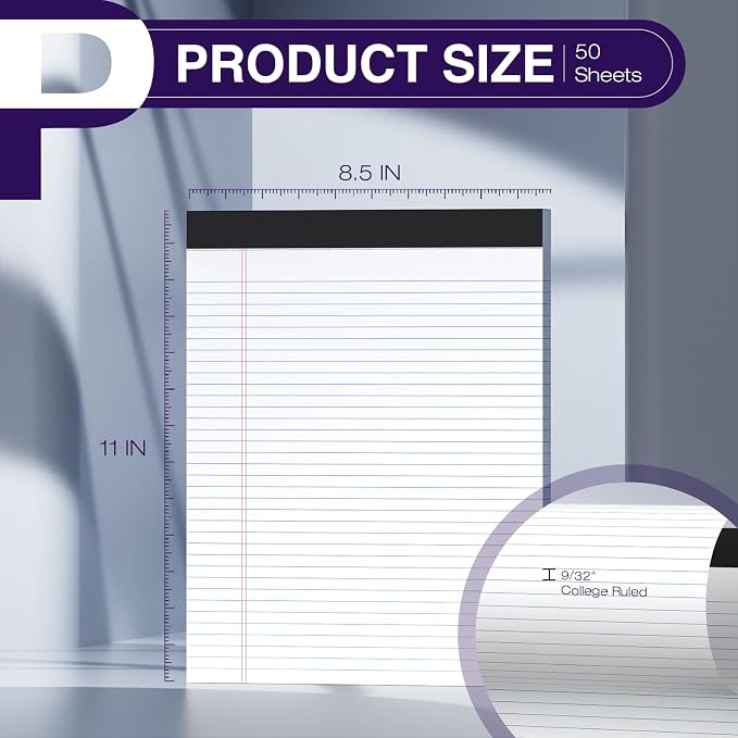 24 Pack Legal Pads 8.5 x 11 College Ruled Note Pads 8.5 x 11 Notepads 8.5 x 11 - Image 2