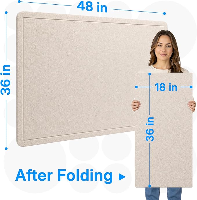 OWLKELA Large Bulletin Board, 48 x 36 inches Foldable Felt Pin Board, - Image 2