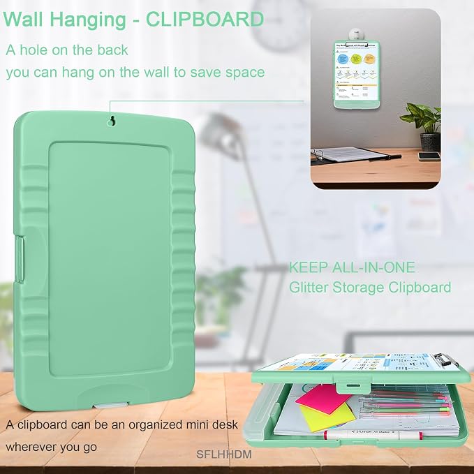 SFLHHDM Clipboard with Storage, Storage Clipboard with Pen Holder, A4 Binder - Image 6