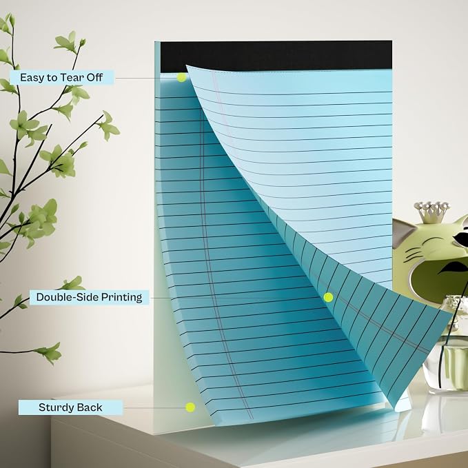 4 Pack Blue Legal Pads 8.5 x 11 Blue Note Pads 8.5 x 11 Notepad 8.5 x 11 Micro - Image 3