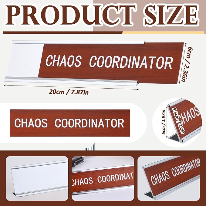 Weysat Funny Desk Signs for Office-chaos Coordinator-fun Office Accessories - Image 3