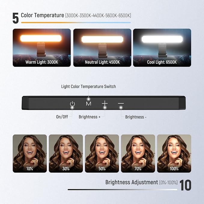 NEEWER Basics Monitor Light Bar, 6W Bi Color Dimmable LED Lamp - Image 4