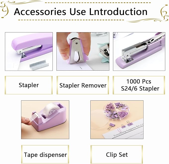 Office Supplies, Stapler and Tape Dispenser Set - Image 2