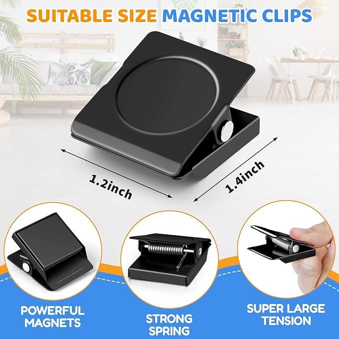 Grtard 6 Pack Magnetic Clips for Refrigerator, 1.2Inch Refrigerator Magnets - Image 6