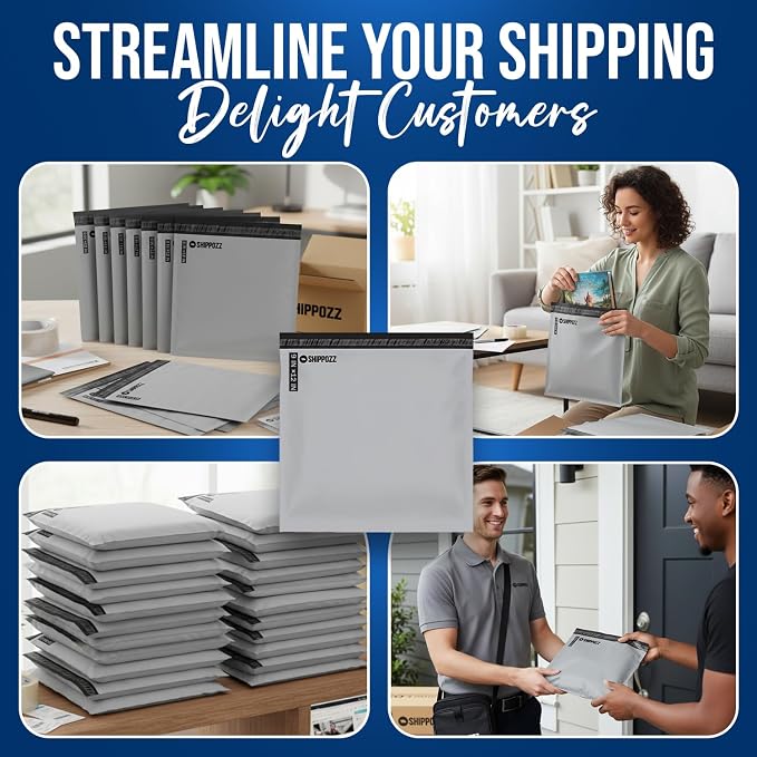 Shippozz 9x12 Poly Mailers 100 Pack, Durable Waterproof Polymailers - Image 5