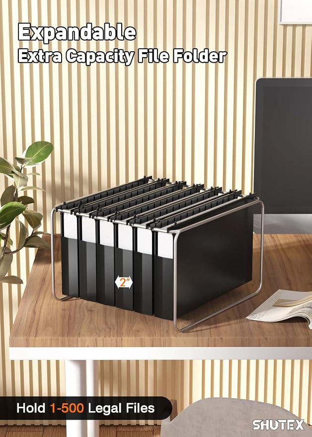 SHUTEX Extra Capacity Legal Size Hanging File Folders, 12 Pack Reinforced - Image 4