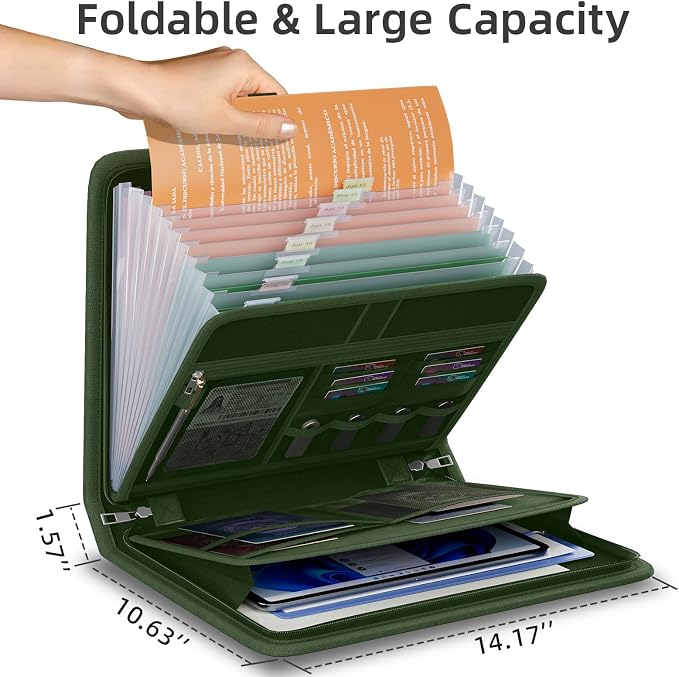 Fireproof Accordion File Organizer, Portable Expanding File Folder - Image 7