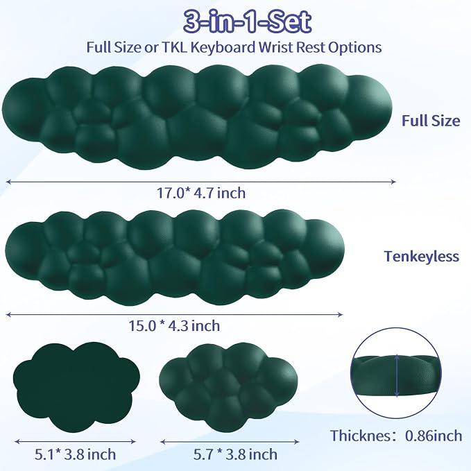Sushret Cloud Wrist Rest Keyboard, Cloud Keyboard Wrist Pad Set - Image 7
