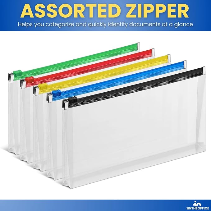 1InTheOffice Plastic Filing Envelopes - Image 3