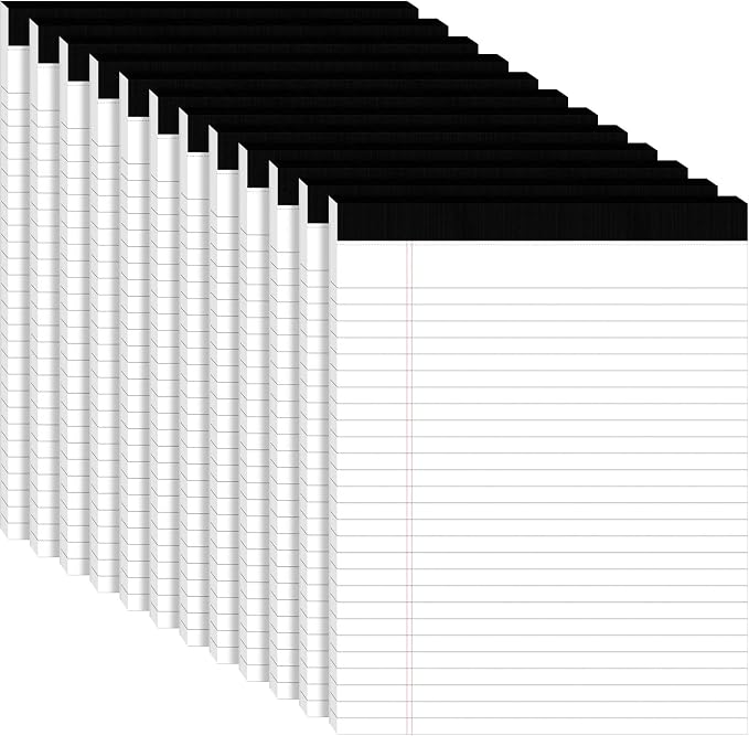 12pcs Legal Pads 8.5 x 11, Notepads 8.5 x 11 Inch, 30 Sheets/Pack, Perforate by Ciphyfee