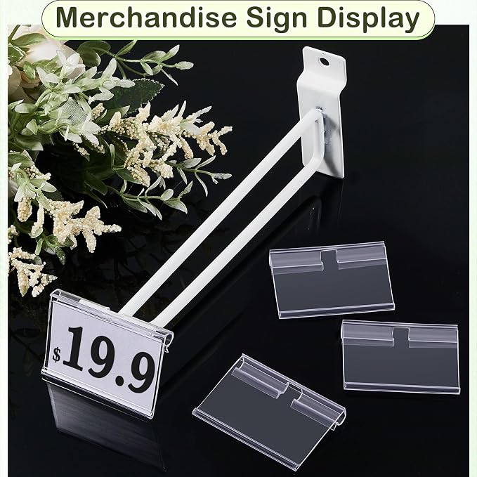 Tatuo 600 Pcs Reusable Plastic Wire Shelf Label Holders, Price Card Sign - Image 4