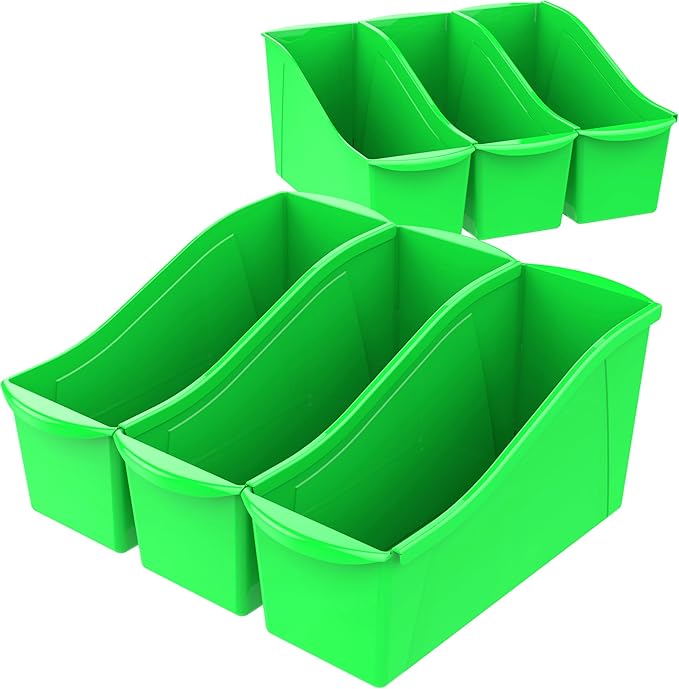 Storex Large Book Bin, 14.3 x 5.3 x 7 Inches, Case of 6 by Storex