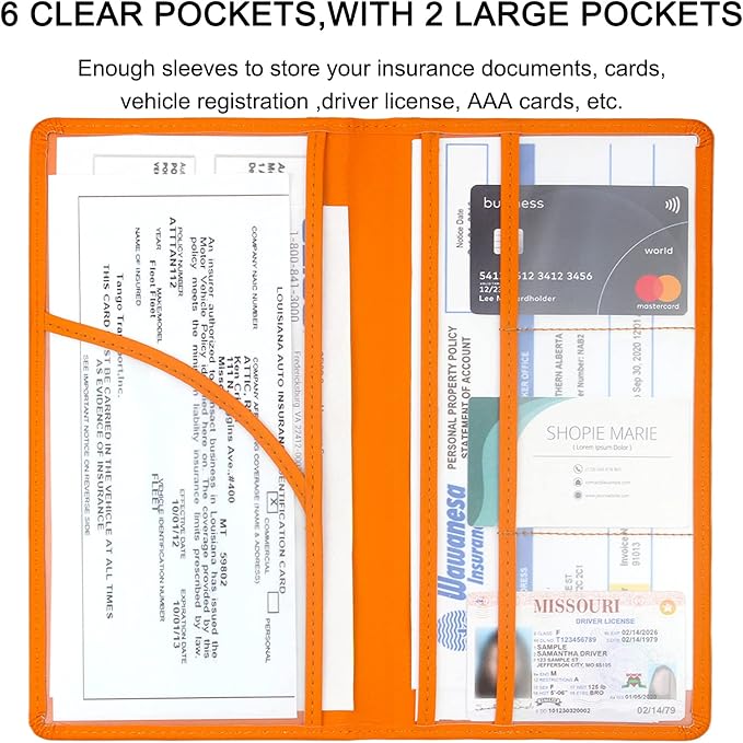 LumiMokki Premium Car Registration & Insurance Card Holder - Image 4