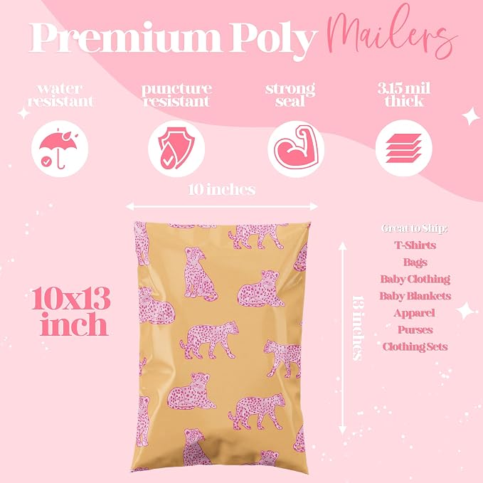 Pretty Package Store 10x13 Designer Poly Mailer 100 Pack Heavy Duty Waterproof - Image 3