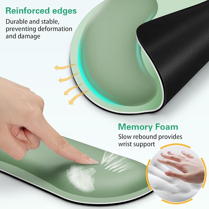 Mouse Pad with Wrist Rest Set, 3-in-1 Wrist Support Mousepad Set, Gaming Mat - Image 3